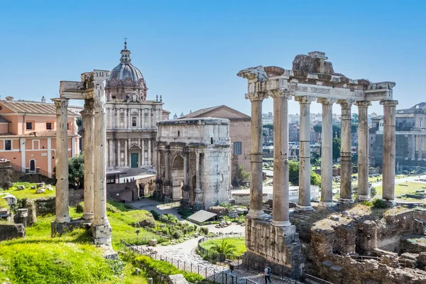 Широкий Вид Forum Romanum Римі — стокове фото