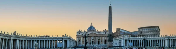 Βατικανό Ιταλία 2018 Εξαιρετικά Ευρύ Πανόραμα Της Πλατείας San Pietro — Φωτογραφία Αρχείου