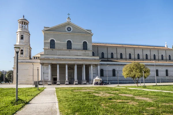 Facciata Della Basilica Papale San Paolo Fuori Mura Roma — Foto Stock