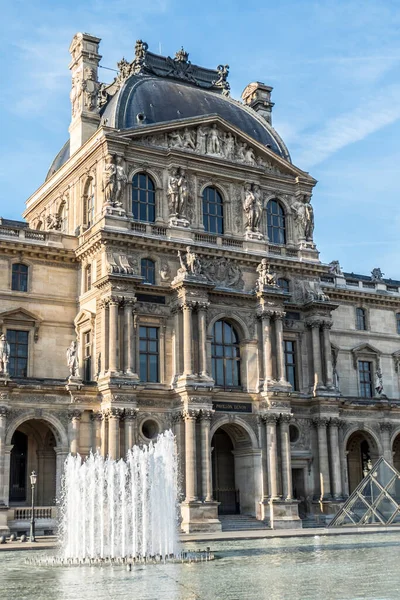 Paris Frankreich 2018 Die Schöne Fassade Des Louvre Museums Paris — Stockfoto