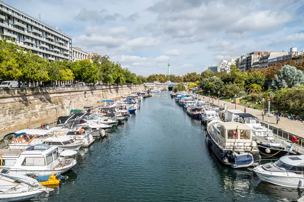 Parigi Francia 2018 Canale Saint Martin — Foto Stock