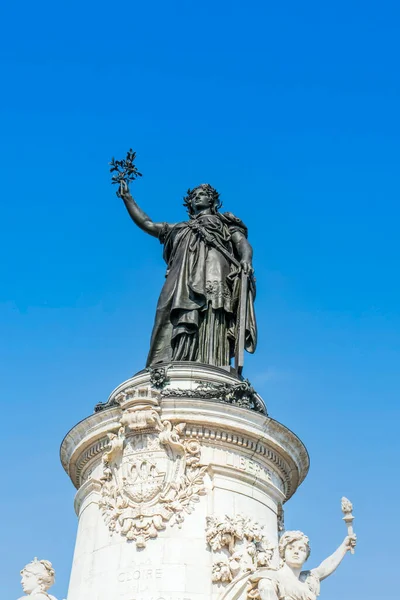 Paryż Francja 2018 Statua Republiki Paryżu — Zdjęcie stockowe