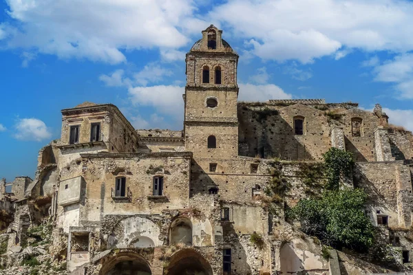 Casas Ruinas Abandonadas Ciudad Fantasma Craco — Foto de Stock