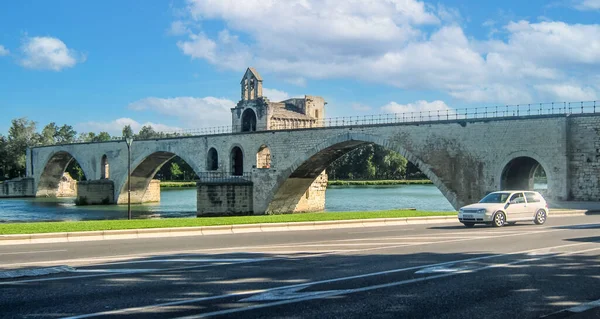 Ponte Saint Benezet Sobre Rio Rhone Avignon — Fotografia de Stock