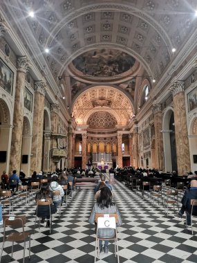 Piona, İtalya - 03-01-2021: Manastırın içi