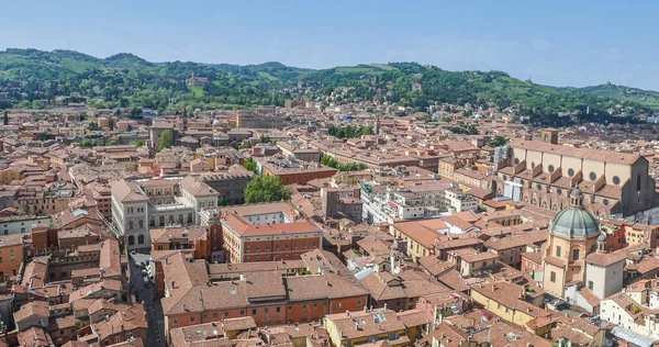 Bologna Italia 2021 Veduta Aerea Bologna Con Bellissima Piazza Maggiore — Foto Stock