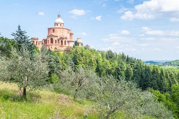 Bellissimo Santuario Della Madonna San Luca Sulle Colline Bolognesi — Foto Stock