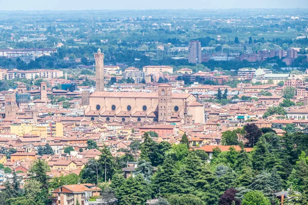 Veduta Aerea Bologna Con Sua Bella Chiesa Torri — Foto Stock