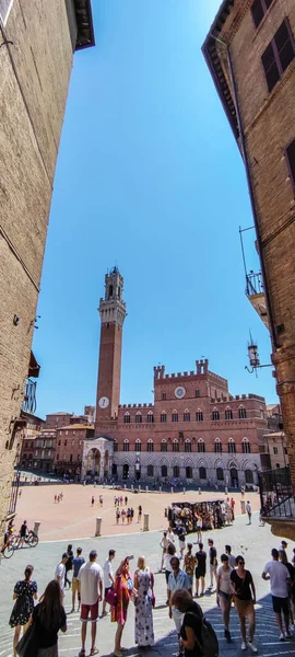 Siena Italia 2021 Hermosa Piazza Del Campo Siena — Foto de Stock