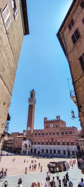 Siena Italia 2021 Hermosa Piazza Del Campo Siena — Foto de Stock