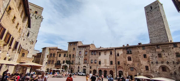 San Gimignano Italia 2021 Plaza Principal Histórica Ciudad San Gimignano — Foto de Stock