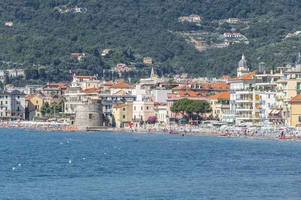 Alassio Italia 2021 Paesaggio Alassio Con Sua Bellissima Spiaggia — Foto Stock