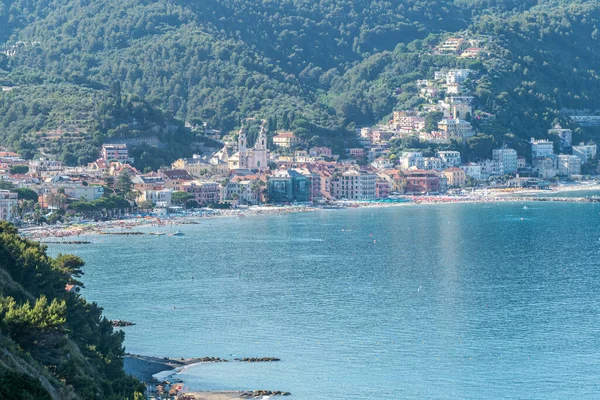 Alassio Laigueglia Körfezi Nin Havadan Görünüşü — Stok fotoğraf