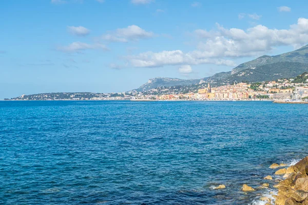 Paysage Front Mer Menton — Photo