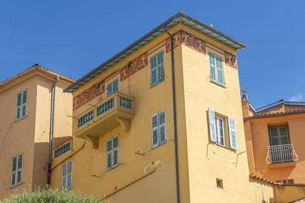 Menton França 2021 Casas Com Belas Fachadas Centro Histórico Menton — Fotografia de Stock