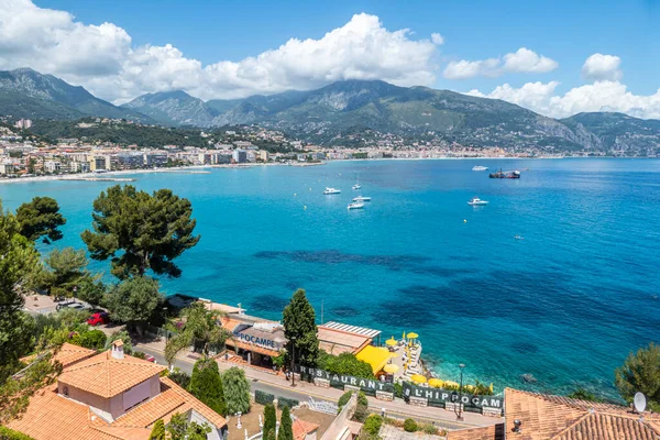 Menton France 2021 Aerial View Menton Beautiful Blue Green Sea — Stock Photo, Image