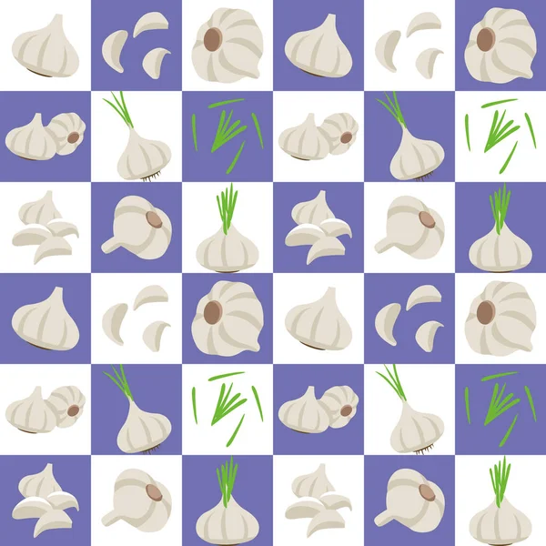 Белый Чеснок Абстрактный Бесшовный Геометрический Векторный Узор Дизайна Упаковки — стоковый вектор