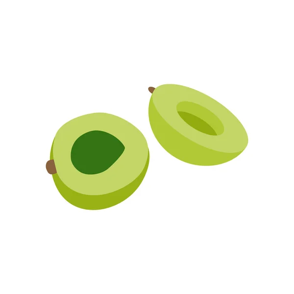 Gooseberry También Conocida Ilustración Vectorial Amla Aislado Sobre Fondo Blanco — Vector de stock