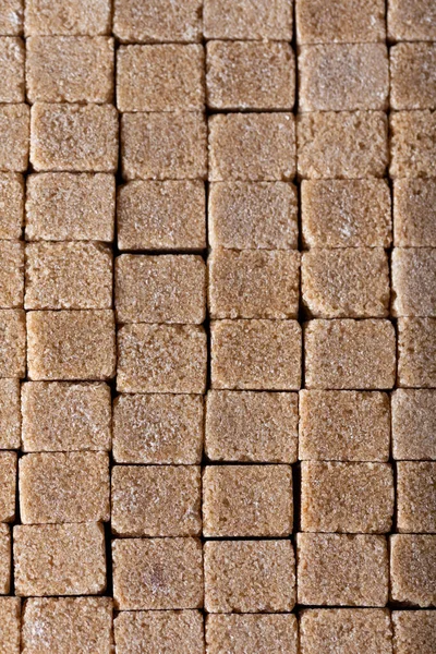 ブラウンシュガーキューブ 天然黒糖キューブ 食品の背景 — ストック写真