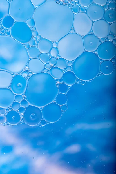 Óleo Misturado Com Água Contexto Textura Fundo Azul — Fotografia de Stock