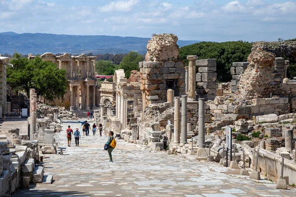 Historical ruins in the ancient city of Ephesus, Izmir, Turkey.
