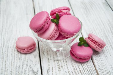 Fransız pembe macarons