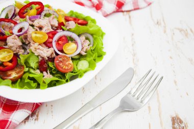 renkli ton balıklı salata