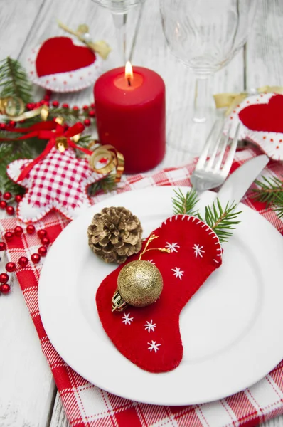 Christmas table setting — Stock Photo, Image