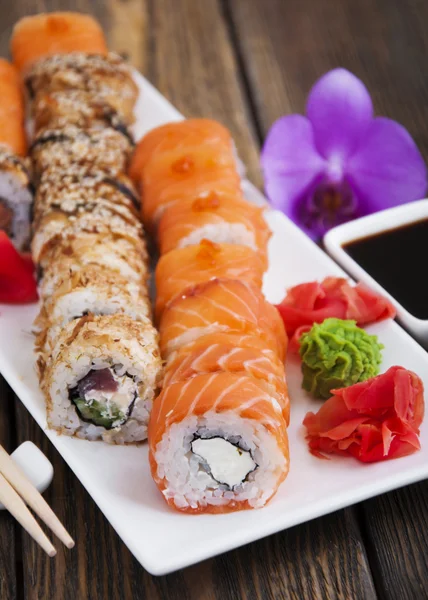 Různých Sushi — Stock fotografie