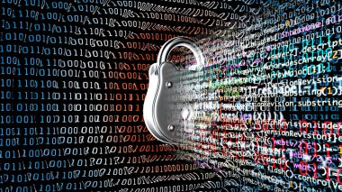 Veri koruması, Siber Güvenlik, Gizlilik İş Dünyası İnternet Teknolojisi Konsepti. 3B illüstrasyon