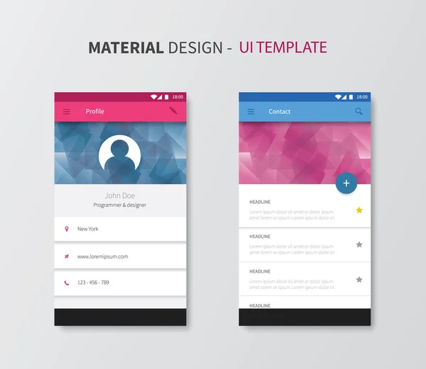 Material design interface de usuário fundo — Vetor de Stock