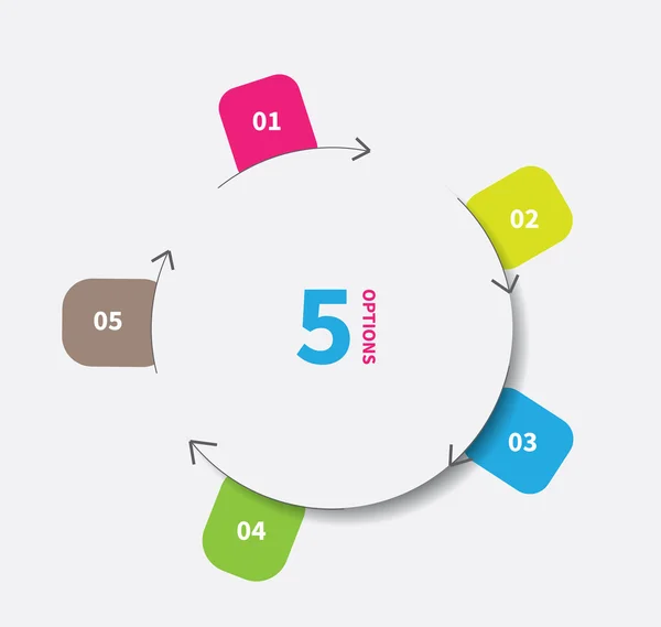 Geschnittenes Papier Infografik Kreis — Stockvektor