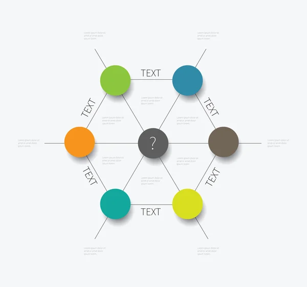 Vorlage für Polygon-Mind-Map — Stockvektor