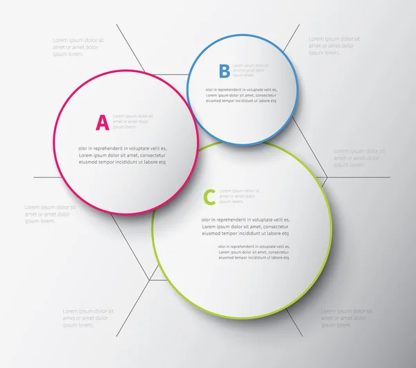 Trois cercle infographique en arrière-plan — Image vectorielle