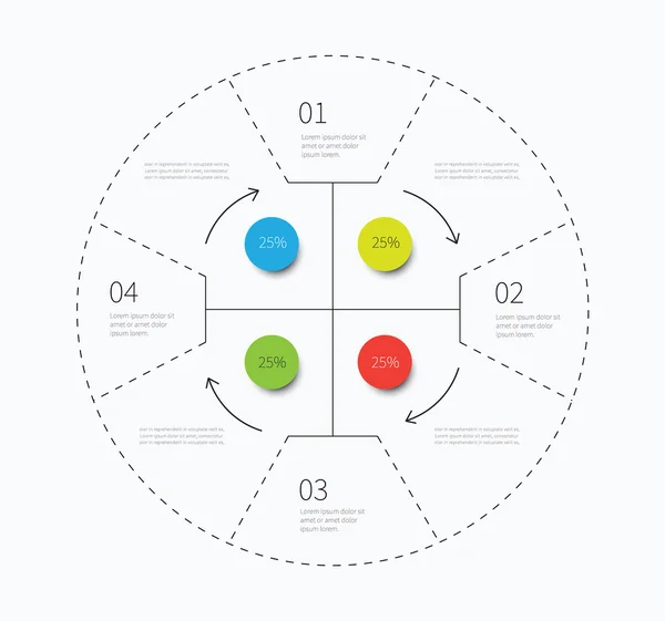 Stora infographic cirkel med många alternativ — Stock vektor