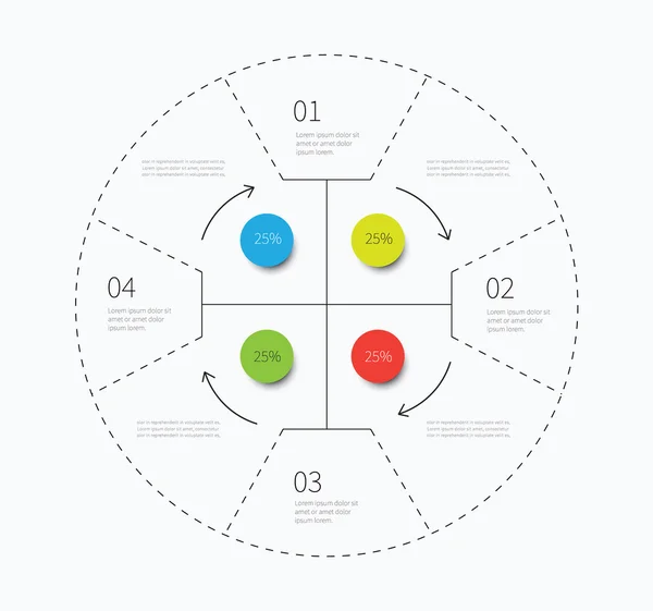 Gran círculo infográfico con muchas opciones — Archivo Imágenes Vectoriales