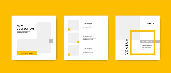 Eleganta Sociala Medier Layout Rena Fyrkantiga Mallar För Instagram Och — Stock vektor
