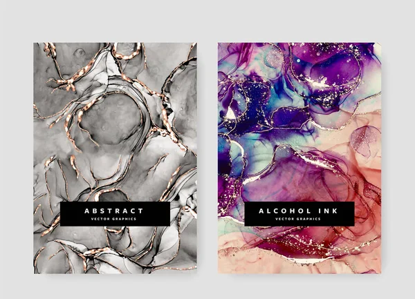 A4 broşür kapağı, soyut alkol arkaplanı, lüks kitap, basılı materyaller için altın tasarım unsurları ile broşür kaplaması