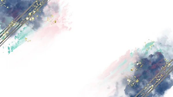 Векторные Спиртовые Чернила Фон Золотыми Элементами Дизайна Розовый Зеленый Синий — стоковое фото