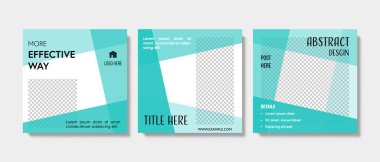 Mavi gradyan aksanlı kare düzenlenebilir sosyal medya şablonları. Çevrimiçi reklam, satış veya ürün sunmak için modern iş instagramı veya fb afiş grafikleri