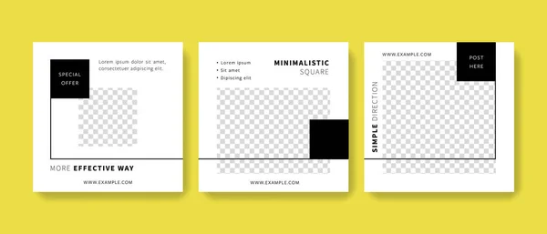 Kontrastlı sosyal medya düzeni, temiz instagram ve fotoğraf, dijital pazarlama afişleri, kare reklamı olan facebook şablonları