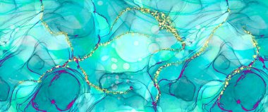 Alkol mürekkebi ile soyut sıvı sanat resmi, altın yollu sıvı tasarım çizimi, lüks dekorasyon elementleriyle duvar kağıdı arka planı