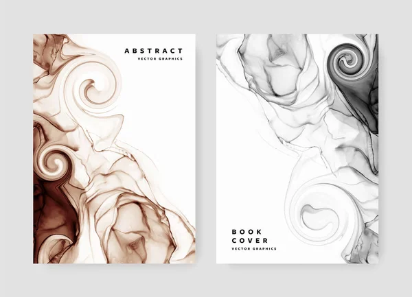 Elegante Abstracte Brochure Lay Out Van Hoes Met Zwarte Bruine — Stockvector