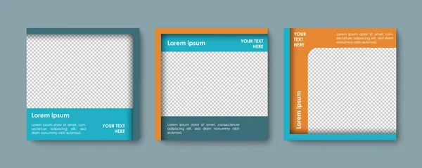 Sociala Medier Redigerbara Inlägg Banner Med Färgglada Mönster Webbbanners För — Stock vektor