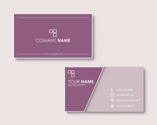 Modèle Carte Visite Propre Avec Design Couleur Contraste Simple Ilustration — Image vectorielle