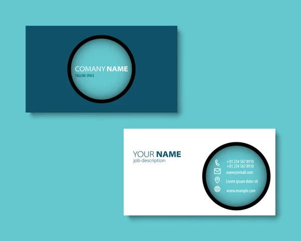 Clear Business Card Template Lined Circle Gradient Design Vector Creative — Stock Vector