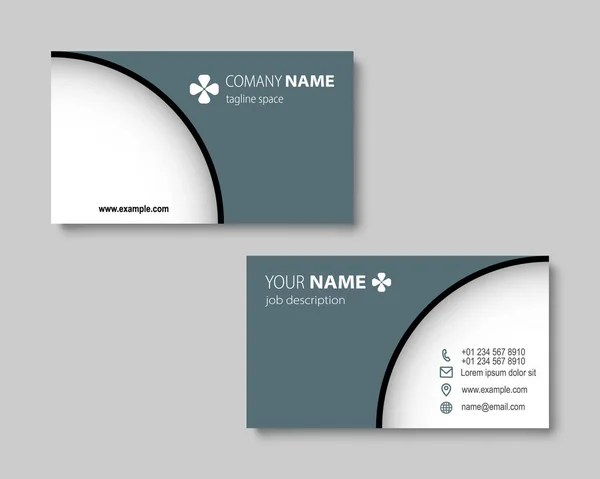 Simple Business Card Template Simple Contrast Color Design Wih Cut — Stock Vector