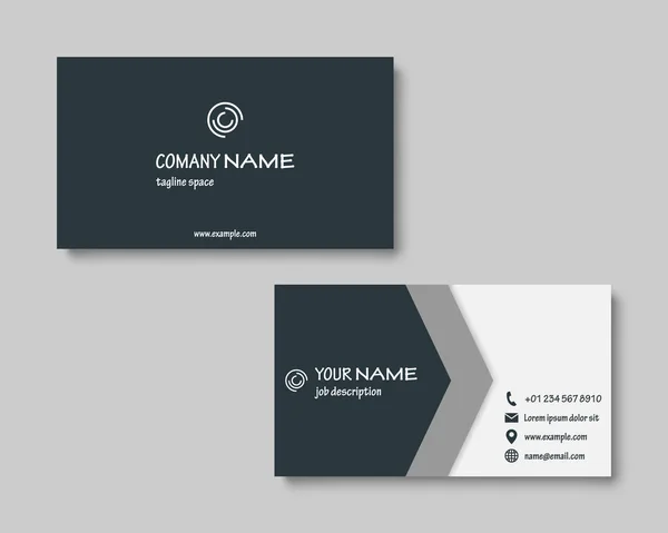 Simple Business Card Template Clear Contrast Color Design Arrow Cross — Stock Vector