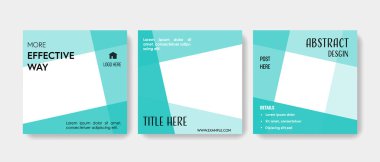 Mavi gradyan aksanlı kare düzenlenebilir sosyal medya şablonları. Çevrimiçi reklam, satış veya ürün sunmak için modern iş instagramı veya fb afiş grafikleri