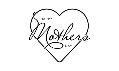 Kalp şeklinde minimalist mutlu anneler günü düzeni, anne, kadın günü kutlaması, her şey için anneme teşekkür ederim.